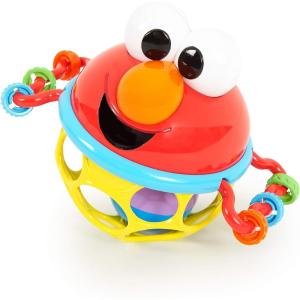 imageBright Starts Sesame Street Jingle ampamp Shake Elmo BPAFree Easy Grasp Baby Rattle Ages 312 Months1 Count Pack of 1